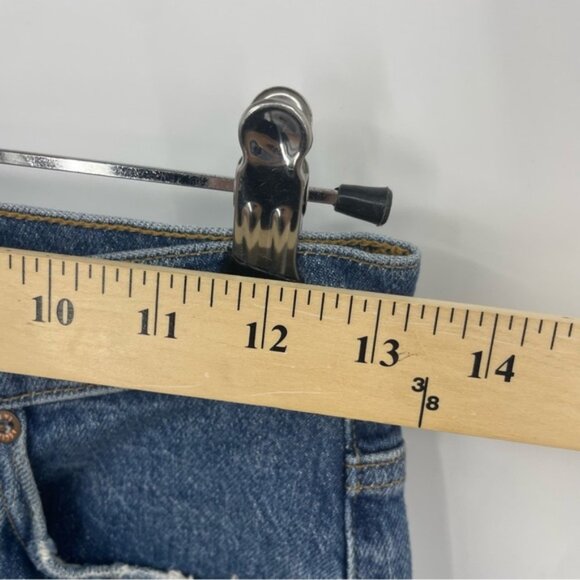 Agolde Riley Long Buttonfly Jeans Size 24 high rise straight distressed - Picture 7 of 12